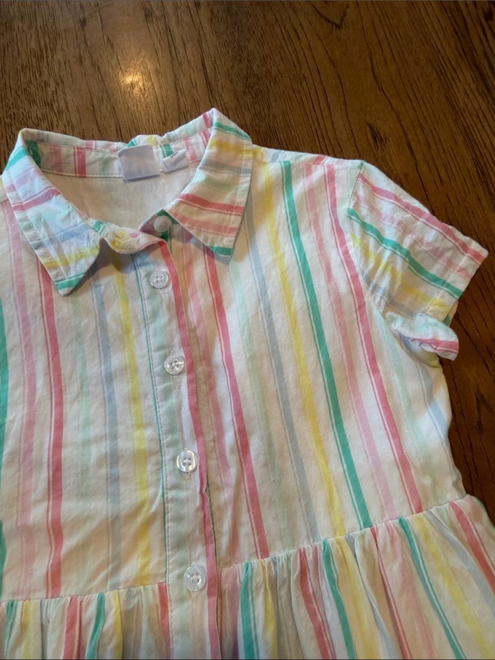 Gap kids 6 /6X small Girls' Multicolor Stripe Button-Front Summer Dress